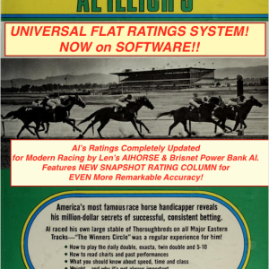 The SCI-RATER UNIVERSAL FLAT RATINGS SYSTEM SOFTWARE!!  Superlative, Exacting Performance Ratings Created By the 'MASTERMIND' of Handicapping Knowledge: Alfred George Illich! Includes his Marvelous WINMORE PLAN, FREE!!!!
